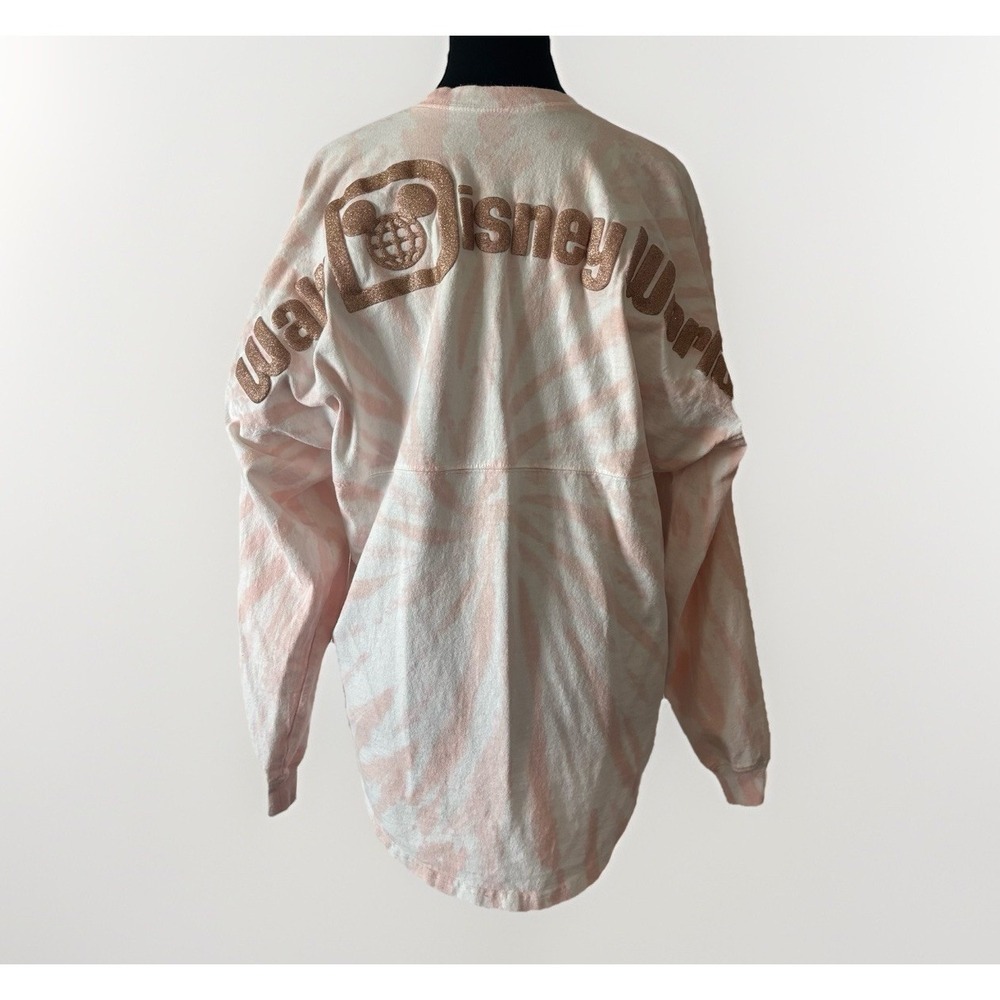 Disney World Spirit Jersey Size XS White Pink‎ Rose gold Tie Dye Shirt Top Trip